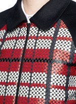 Detail View -Click To Enlarge Textured tartan felted wool-cashmere jacket