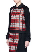 Front View -Click To Enlarge Textured tartan felted wool-cashmere jacket