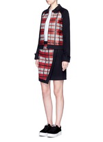 Figure View -Click To Enlarge Textured tartan felted wool-cashmere jacket