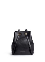 Back View -Click To Enlarge 'Feline' cat face chain calfskin leather backpack