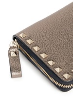 Detail View -Click To Enlarge 'Rockstud' metallic leather zip continental wallet