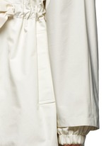 Detail View -Click To Enlarge Hooded cotton blend technical caban coat
