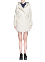 Main View -Click To Enlarge Hooded cotton blend technical caban coat