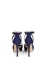 Back View -Click To Enlarge 'Kayden' ankle strap suede platform sandals