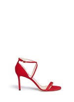 Main View -Click To Enlarge 'Hesper 85' crisscross strap suede sandals