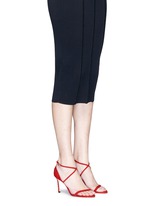 Figure View -Click To Enlarge 'Hesper 85' crisscross strap suede sandals
