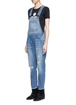 Front View -Click To Enlarge 'The Charley' distressed denim overalls