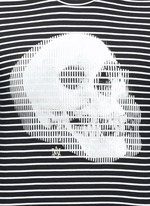 Detail View -Click To Enlarge Optic skull print stripe jersey T-shirt
