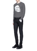 Figure View -Click To Enlarge Optic skull print stripe jersey T-shirt