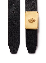 Detail View -Click To Enlarge Skull plaque buckle leather belt