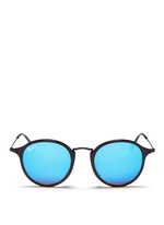 Main View -Click To Enlarge 'Round Fleck Flash' acetate mirror sunglasses