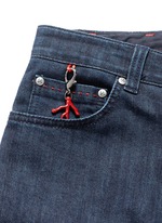 Click To Enlarge Logo charm stretch selvedge jeans