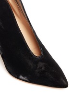 Detail View -Click To Enlarge V-throat velvet booties