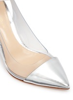 Detail View -Click To Enlarge 'Plexi' clear PVC metallic leather ankle strap pumps