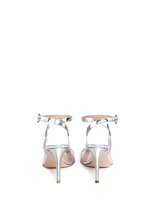 Back View -Click To Enlarge 'Plexi' clear PVC metallic leather ankle strap pumps