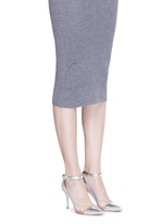 Figure View -Click To Enlarge 'Plexi' clear PVC metallic leather ankle strap pumps