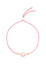 Main View -Click To Enlarge 'Smitten Hearts' 18k rose gold charm cord bracelet