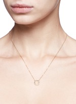 Detail View -Click To Enlarge 'Ciro' diamond 9k yellow gold pendant necklace