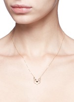 Detail View -Click To Enlarge 'Patch' diamond chalcedony 18k yellow gold pendant necklace