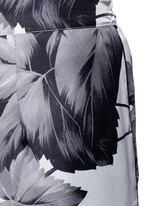 Detail View -Click To Enlarge 'Crono' greyscale leaf print silk pyjama pants