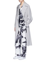 Figure View -Click To Enlarge 'Crono' greyscale leaf print silk pyjama pants