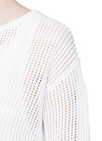 Detail View -Click To Enlarge 'Limtally B' drawstring V-neck open knit top