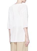 Back View -Click To Enlarge 'Limtally B' drawstring V-neck open knit top