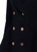 Detail View -Click To Enlarge Wool-cashmere blend knit peplum jacket