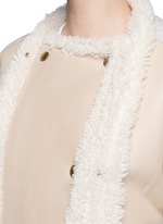 Detail View -Click To Enlarge Jersey sleeve shearling jacket