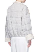Back View -Click To Enlarge Jersey sleeve shearling jacket