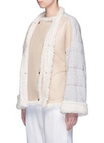 Front View -Click To Enlarge Jersey sleeve shearling jacket