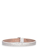 Back View -Click To Enlarge Inset eyelet leather belt