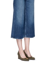 Figure View -Click To Enlarge 'Luna' metal logo suede wedge pumps