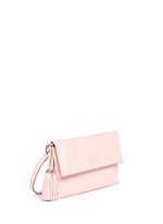 Front View -Click To Enlarge 'Thea' leather foldover messenger bag