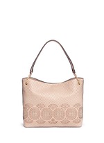 Main View -Click To Enlarge 'Zoey' floral perforated leather tote