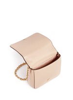 Detail View -Click To Enlarge 'Zoey' floral perforated leather chain shoulder bag