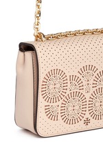 Detail View -Click To Enlarge 'Zoey' floral perforated leather chain shoulder bag