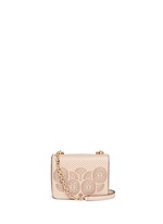 Main View -Click To Enlarge 'Zoey' floral perforated leather chain shoulder bag