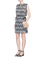 Figure View -Click To Enlarge 'Zoey' floral perforated leather chain shoulder bag