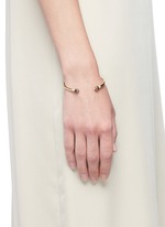Figure View -Click To Enlarge 'Evolution of Rock' diamond topaz 18k yellow gold cuff