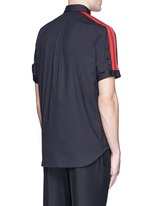 Back View -Click To Enlarge 'Brad Pitt' grosgrain stripe stud cotton shirt