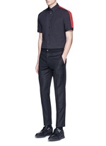 Figure View -Click To Enlarge 'Brad Pitt' grosgrain stripe stud cotton shirt
