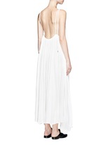 Back View -Click To Enlarge Gathered techno satin two-way dress