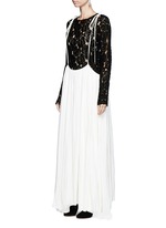 Figure View -Click To Enlarge Gathered techno satin two-way dress