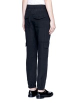 Back View -Click To Enlarge 'Hamtana' elastic waist silk habotai cargo pants