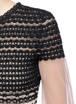 Detail View -Click To Enlarge Macramé stitch tulle peplum cardigan
