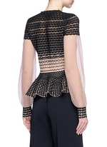 Back View -Click To Enlarge Macramé stitch tulle peplum cardigan
