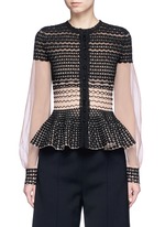 Main View -Click To Enlarge Macramé stitch tulle peplum cardigan