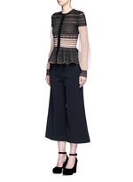 Figure View -Click To Enlarge Macramé stitch tulle peplum cardigan