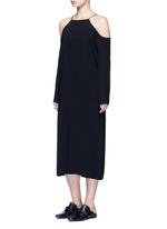 Figure View -Click To Enlarge 'Cady' cold shoulder midi dress
